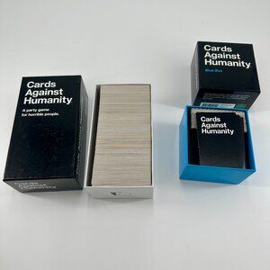 Cards Against Humanity Base Game Set & Blue Box Expansion Game Set - 2 Box Lot